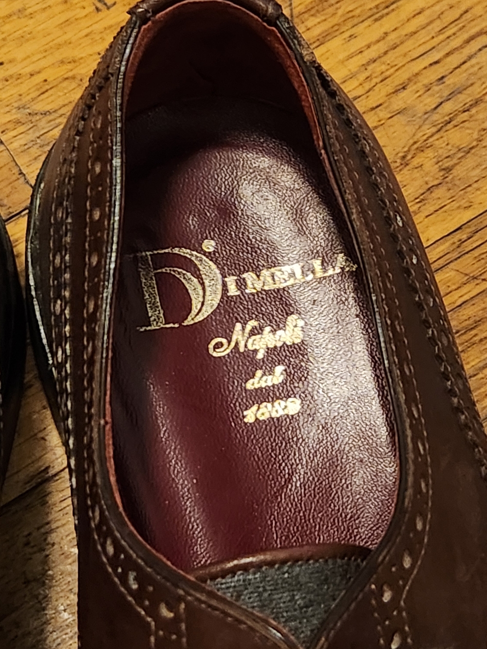 Di Mella Napoli - Two-Tone Brown & Gray Wingtip - Size 9M - Picture 3 of 6